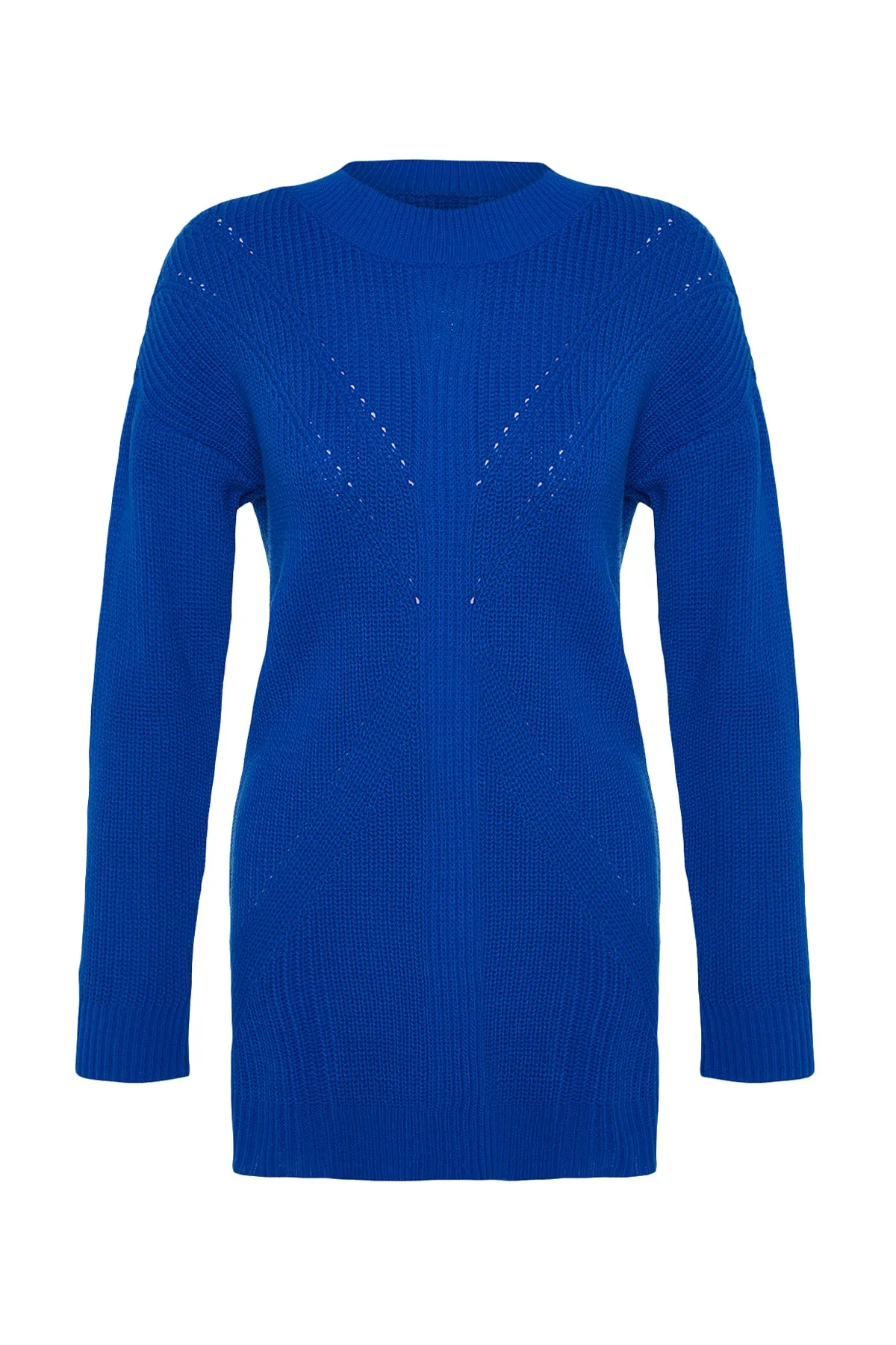 Trendyol Modest  Saks Strickpullover mit Rundhalsausschnitt TCTAW24AK00023