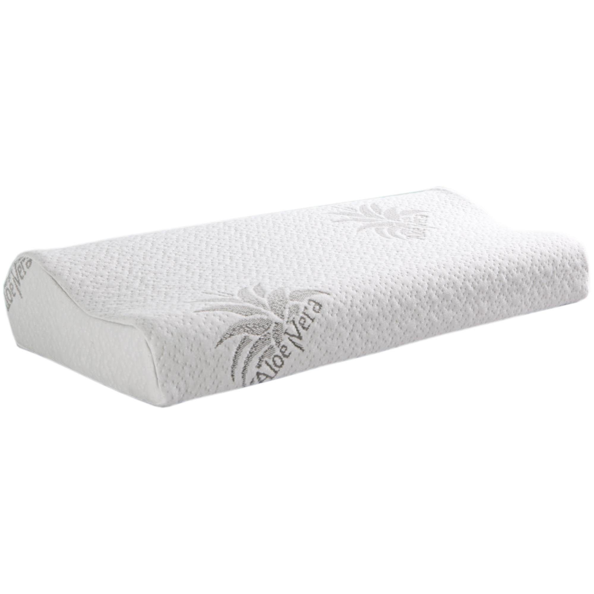 Nackenstützkissen, Bestlivings, Bezug: Polyester mit Aloe Vera Veredelung, Gesundheitskissen (60cm x 30cm x 10/7cm), Nackenkissen mit Memory-Effekt (Memory Foam), abnehmbarer Bezug, Aloe Vera veredelt