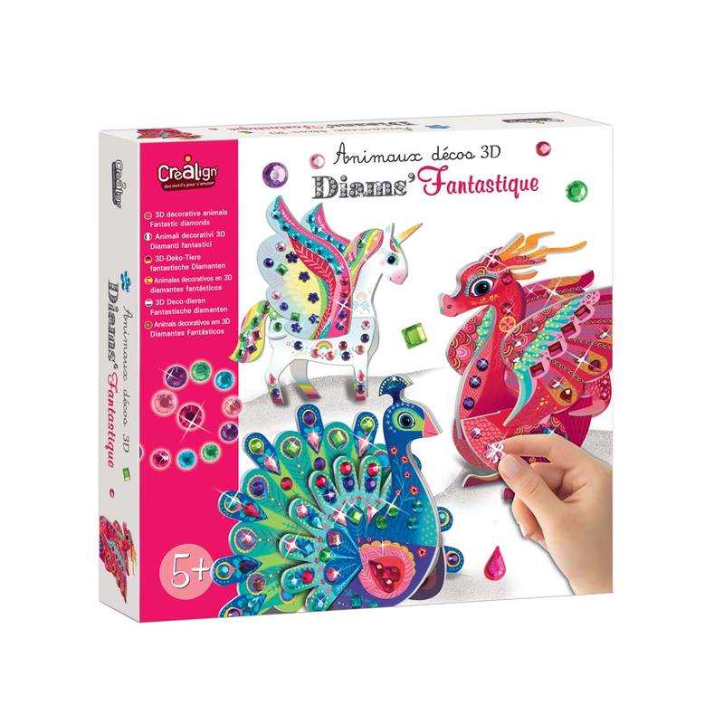 Coffret Animaux déco 3D Diams Fantastiques Crea lign'