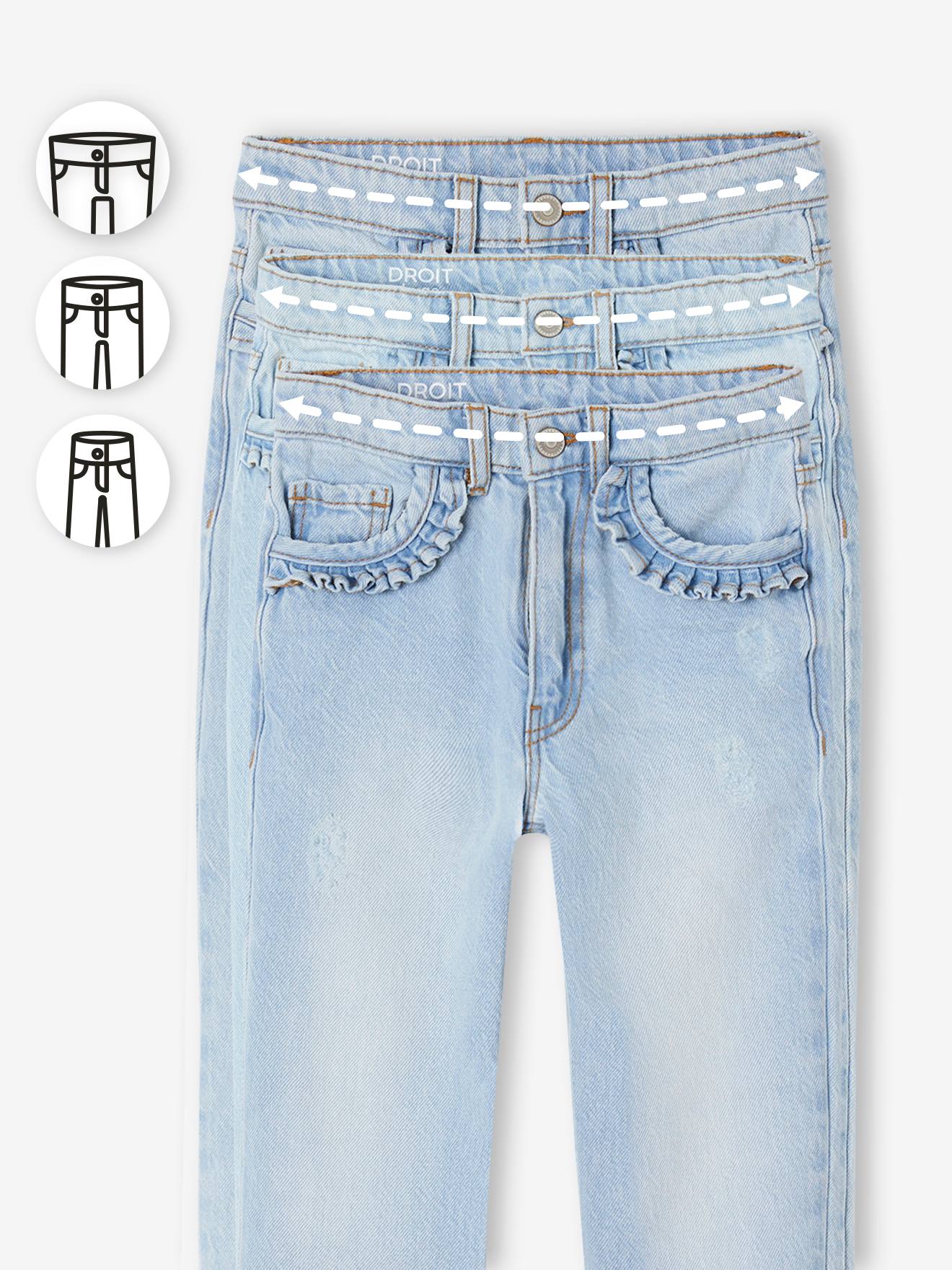 Vertbaudet Gerade Mädchen Jeans, Hüftweite COMFORT - bleached