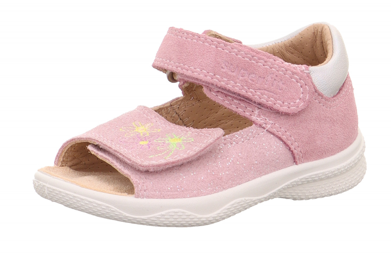 POLLY - Rosa/Silber Sandale mit Klettverschluss