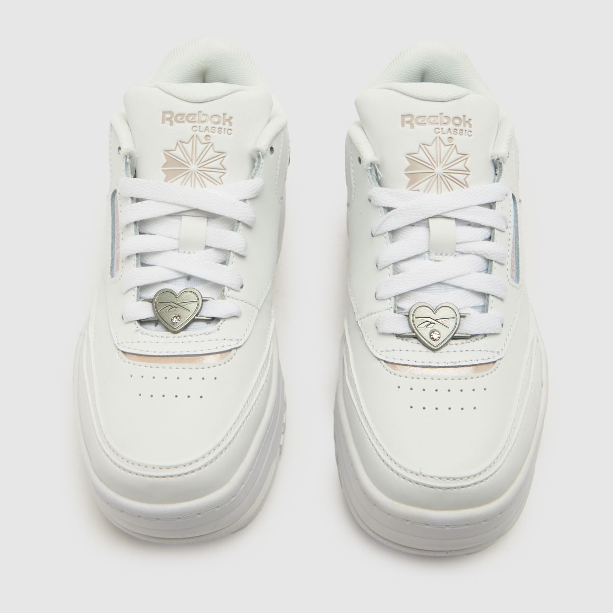 Reebok vita & lila club c extra flickor ungdomsskor