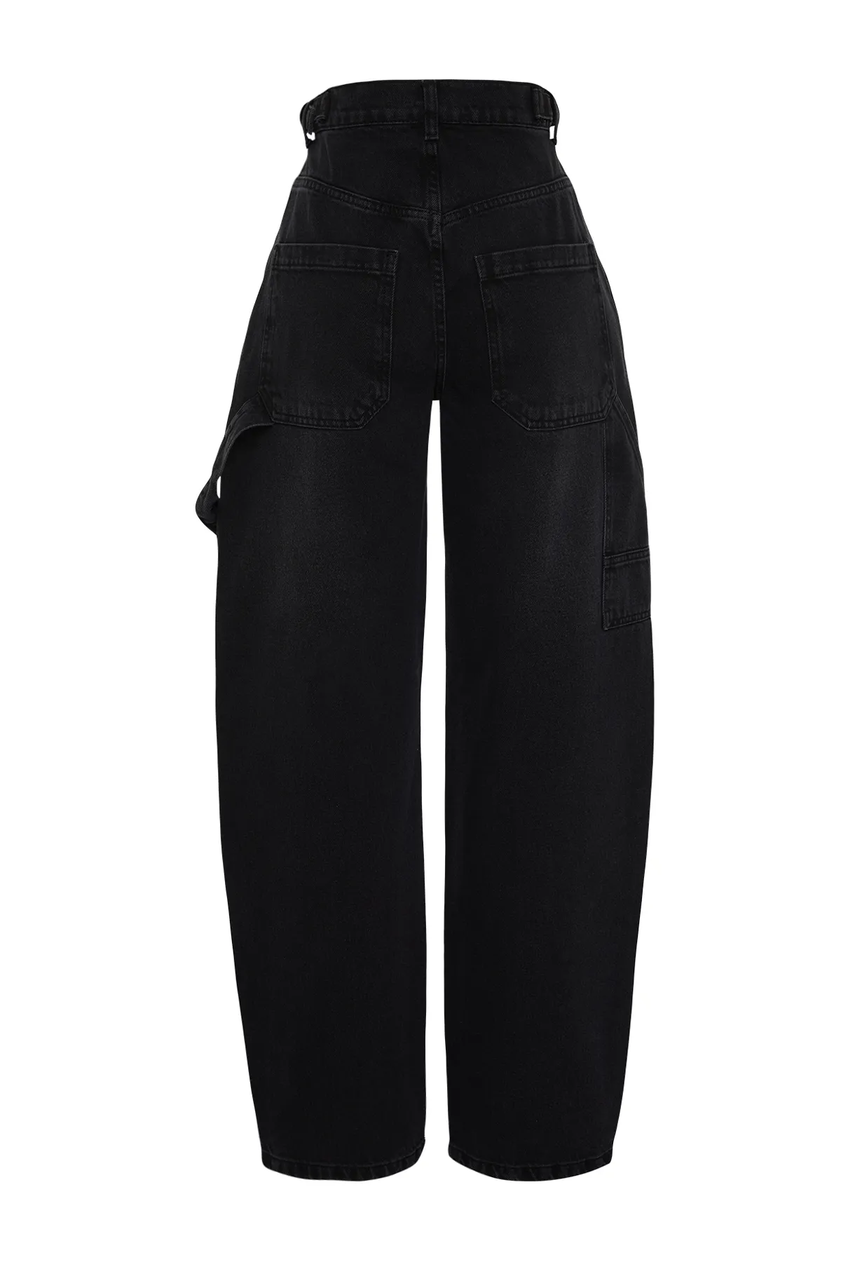 Trendyol Collection  Schwarze Carpenter-Jeans mit lockerer Passform und hoher Taille TWOAW24JE00308