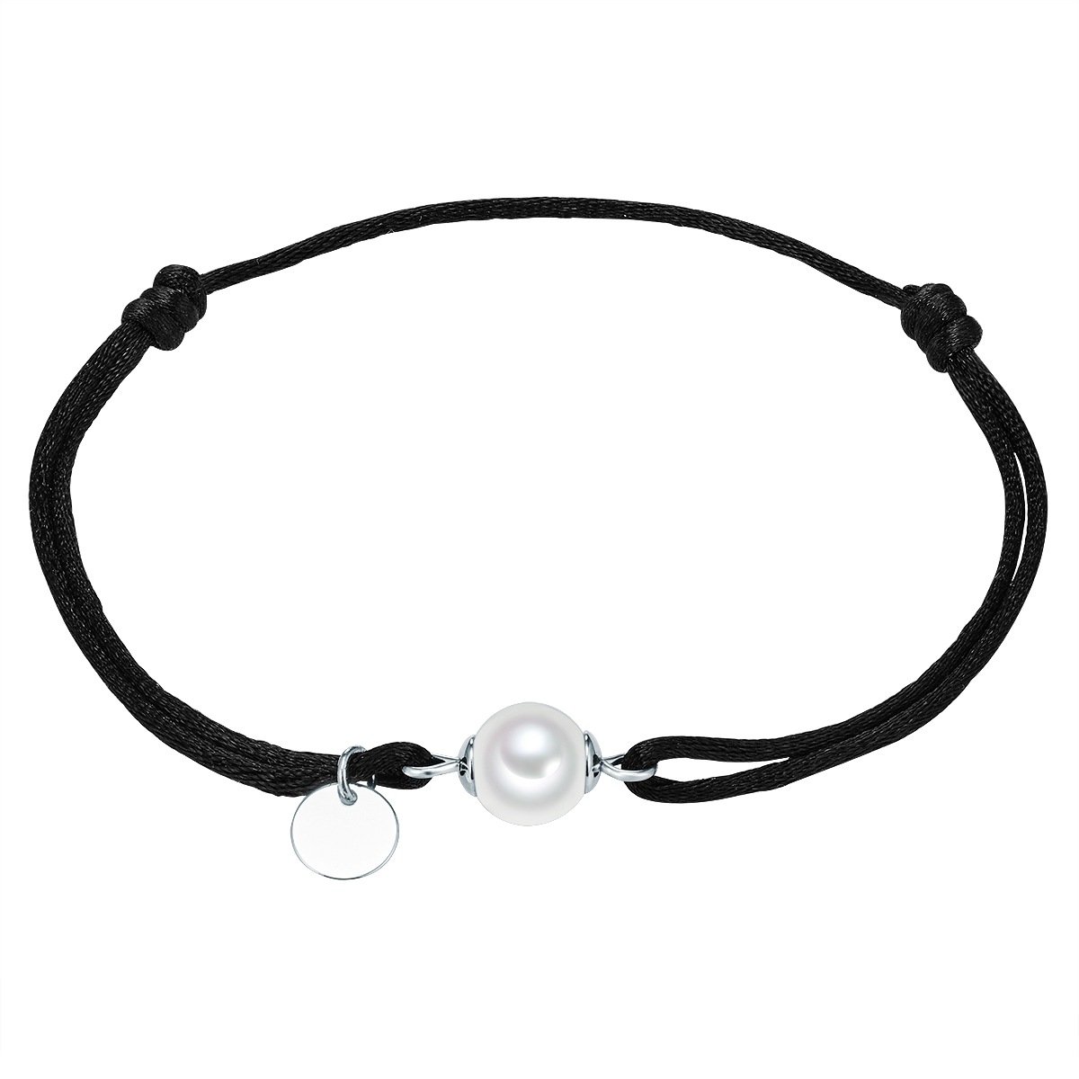 Perlen-Armband Messing Muschelkernperle in Silber