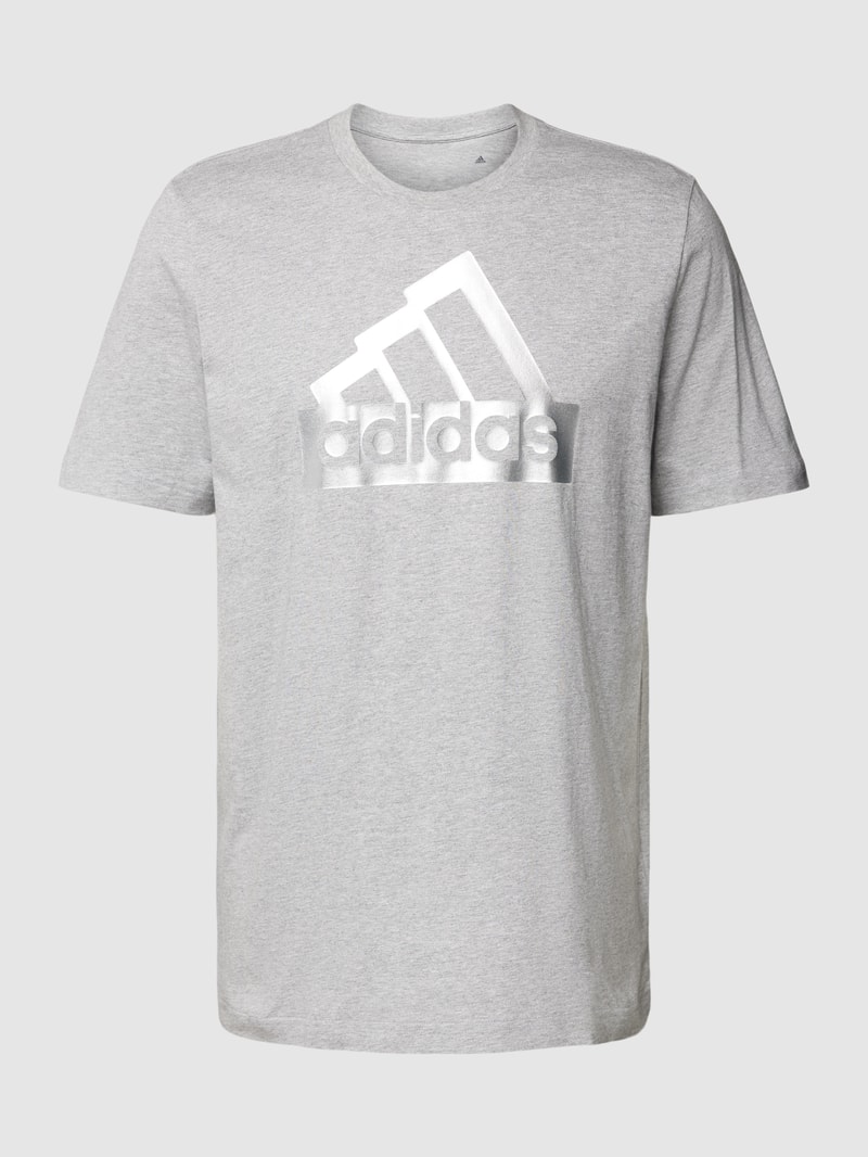 T-Shirt mit Logo-Print in hellgrau