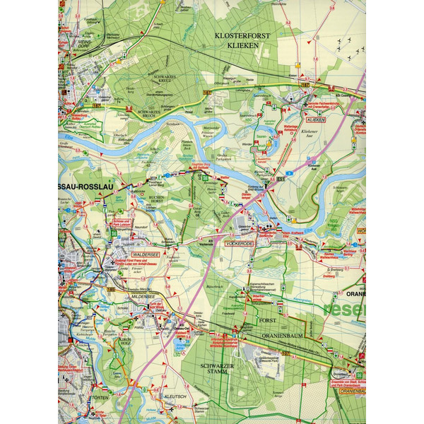 Gartenreich Dessau-Wörlitz und Umgebung 1 : 50 000. Radwander- und Wanderkarte - Wanderkarte