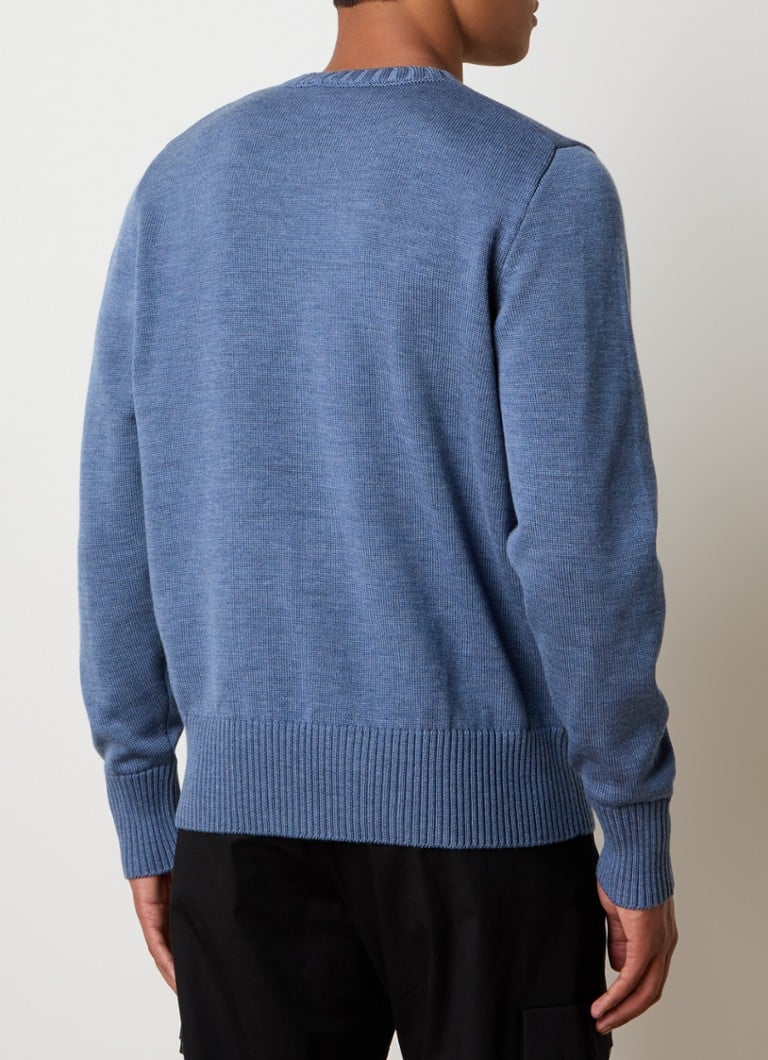Canada Goose Rosseau Fine Knit Wool Sweater with Logo Embroidery