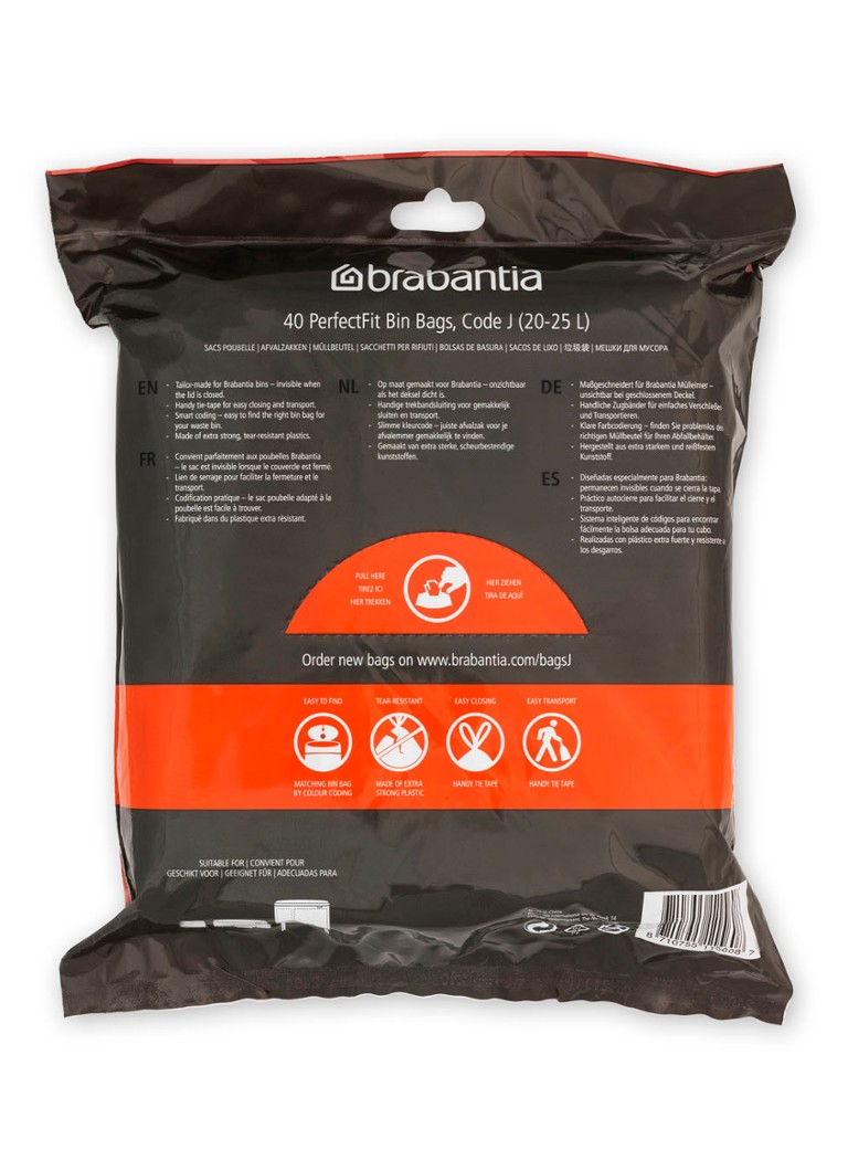 Sacchi per rifiuti Brabantia PerfectFit Extra Strong J da 20-25 litri, confezione da 40