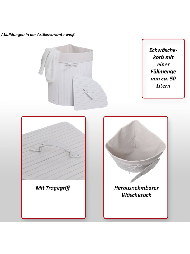 MCW Eckwäschekorb C21, Naturfarben günstig kaufen onesize