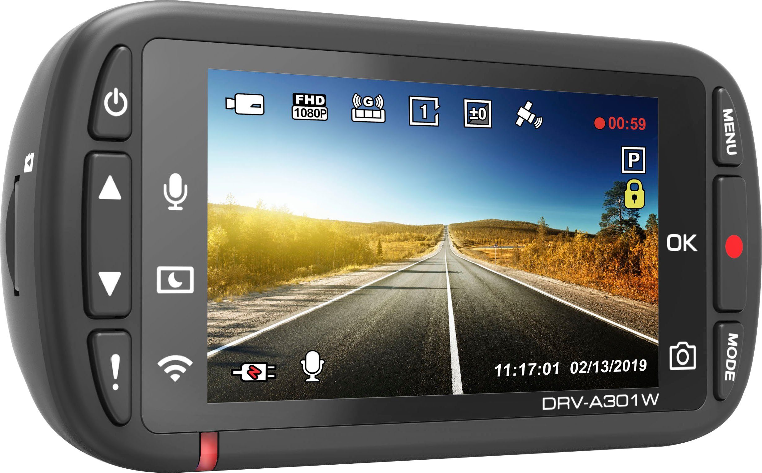Kenwood DRV-A301W Dashcam (Full HD, WLAN (Wi-Fi)