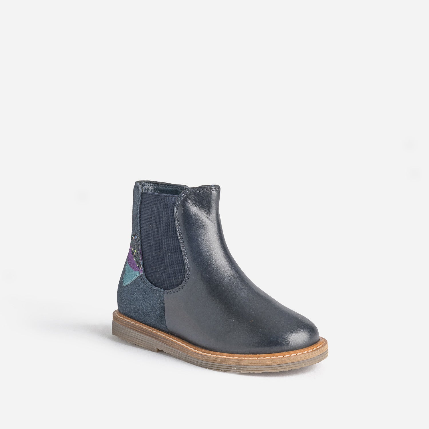 Chelsea boots éco-conçu BUGGY marine en cuir