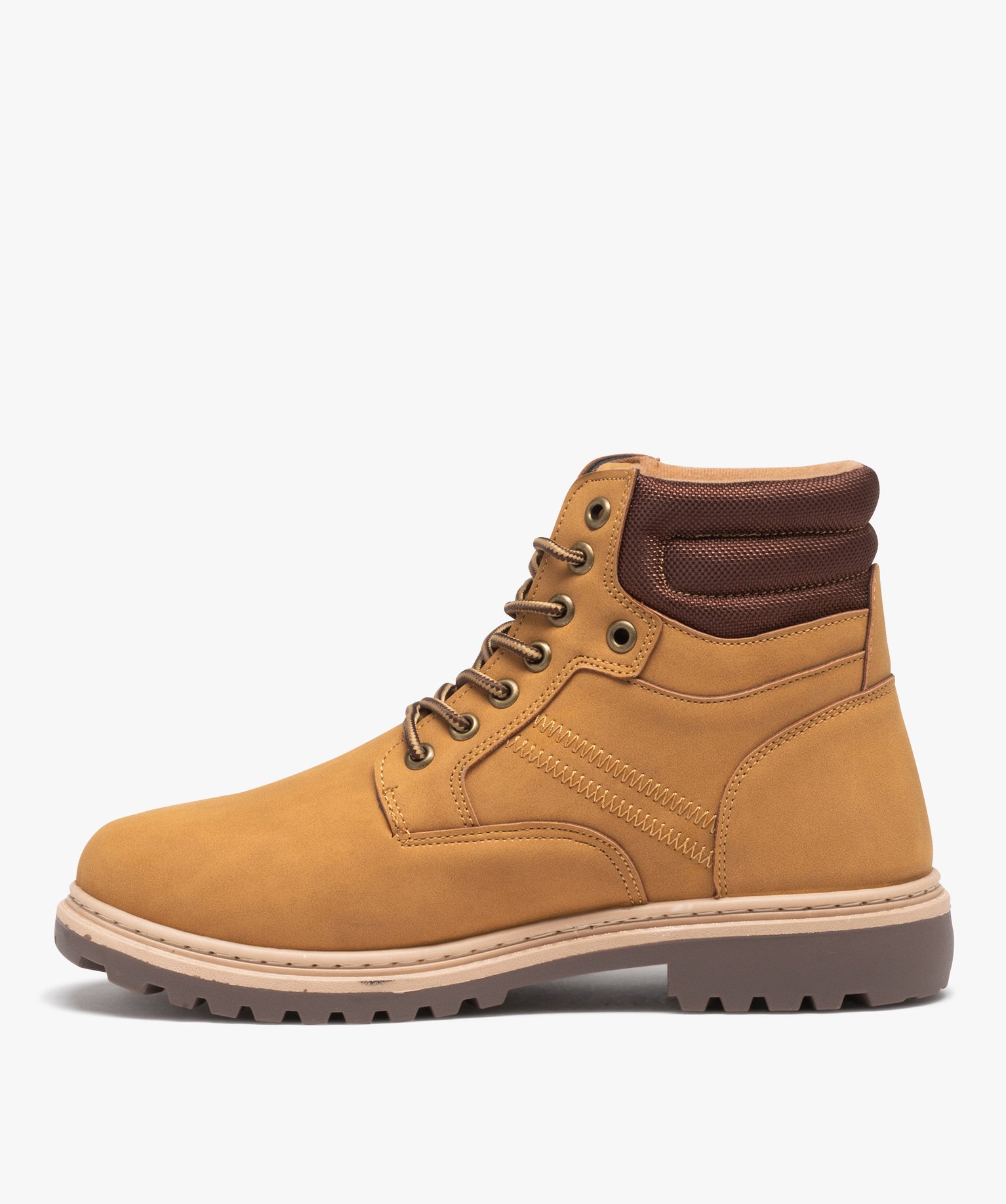 Boots homme unies casual avec col matelassé - Lee Cooper beige | GEMO