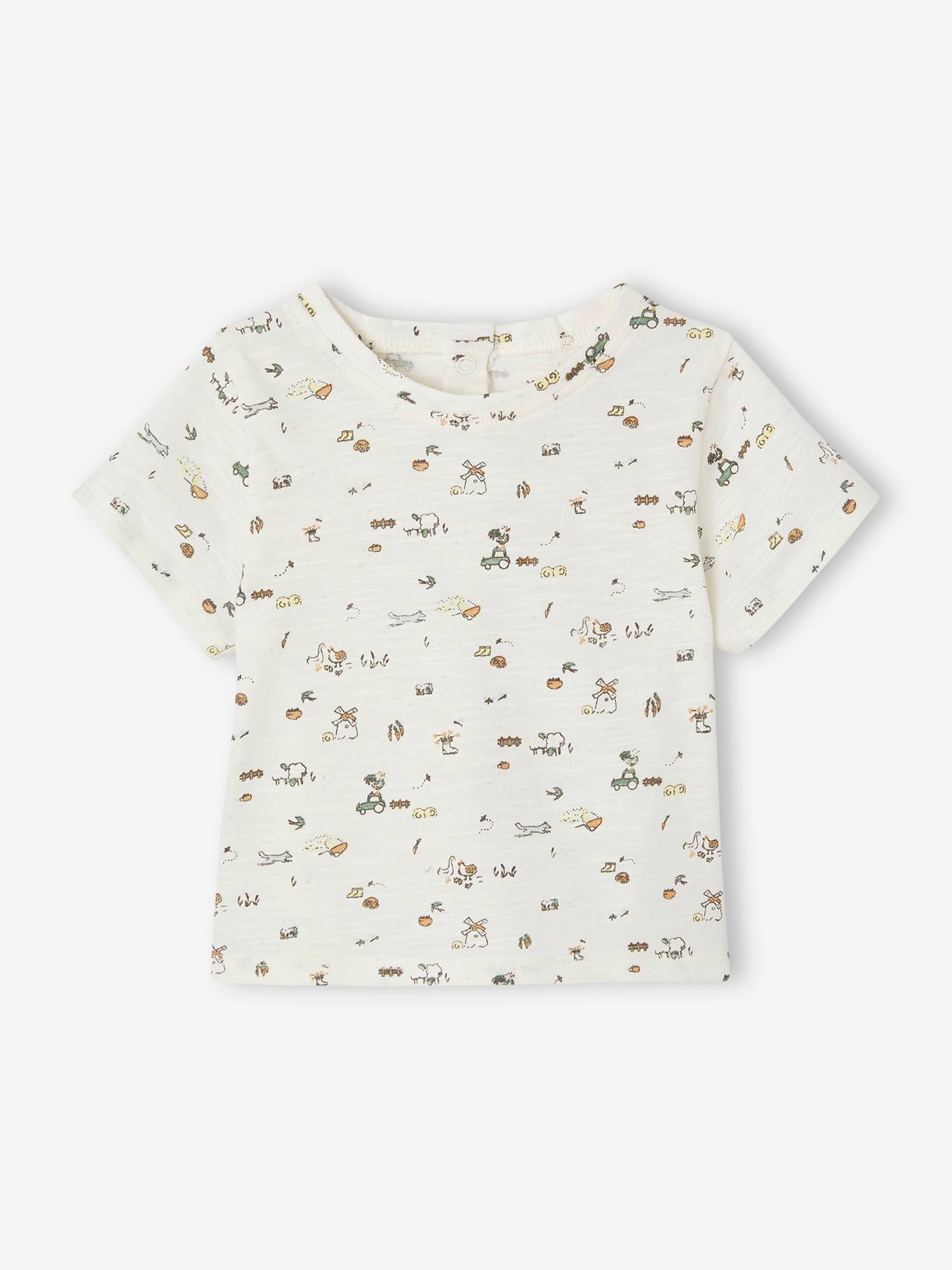 Vertbaudet 2er-Pack Baby T-Shirts aus Bio-Baumwolle - beige