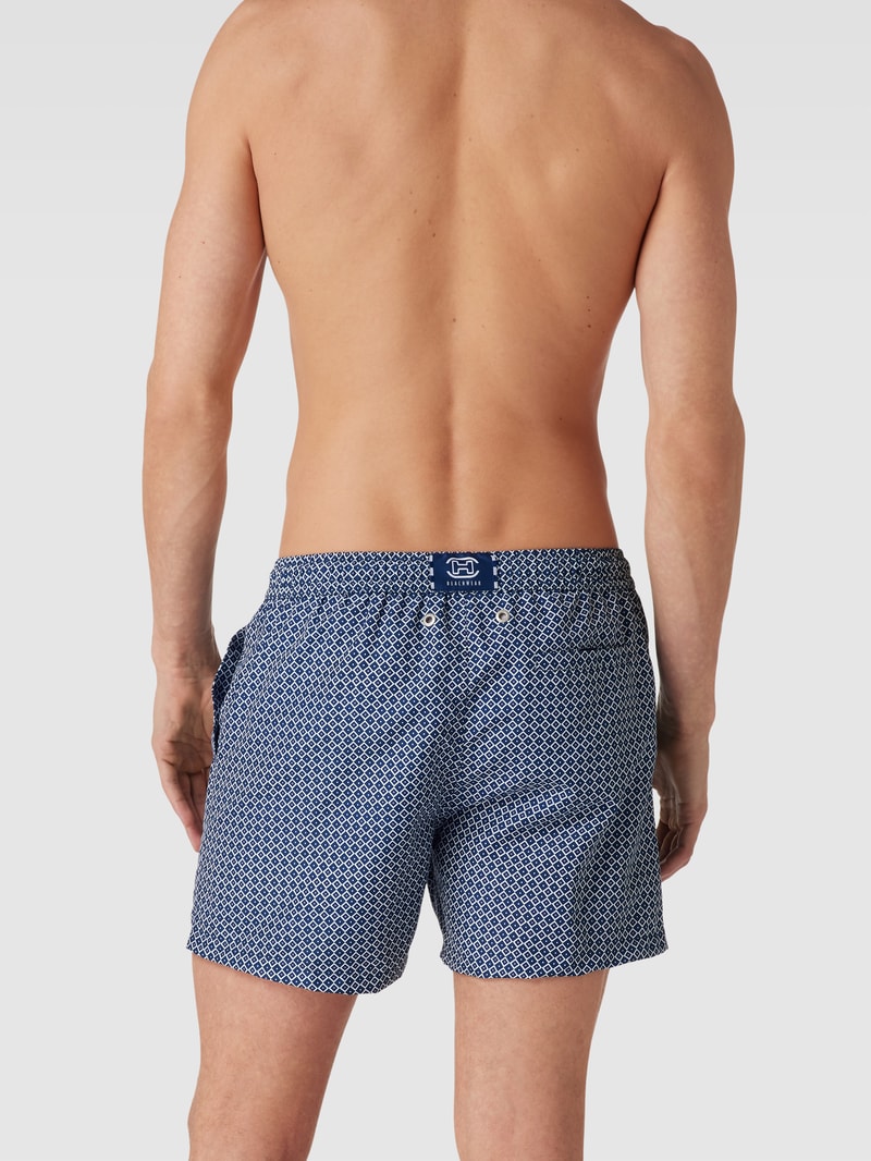 Badehose mit Allover-Muster in marineblau