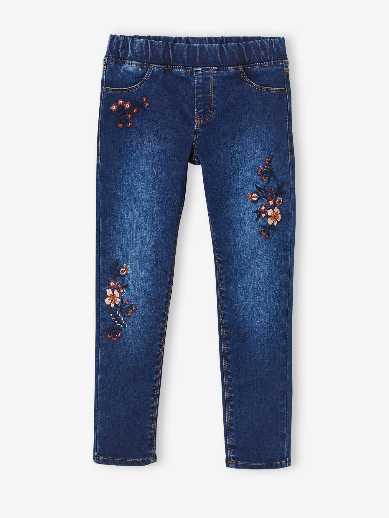 Vertbaudet Mädchen Jeggings WATERLESS, Hüftweite SLIM Oeko-Tex - blue stone
