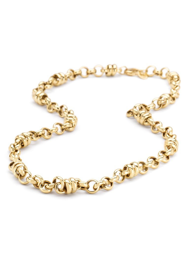 Diamond Point Yellow gold link necklace Timeless Treasures 45 cm