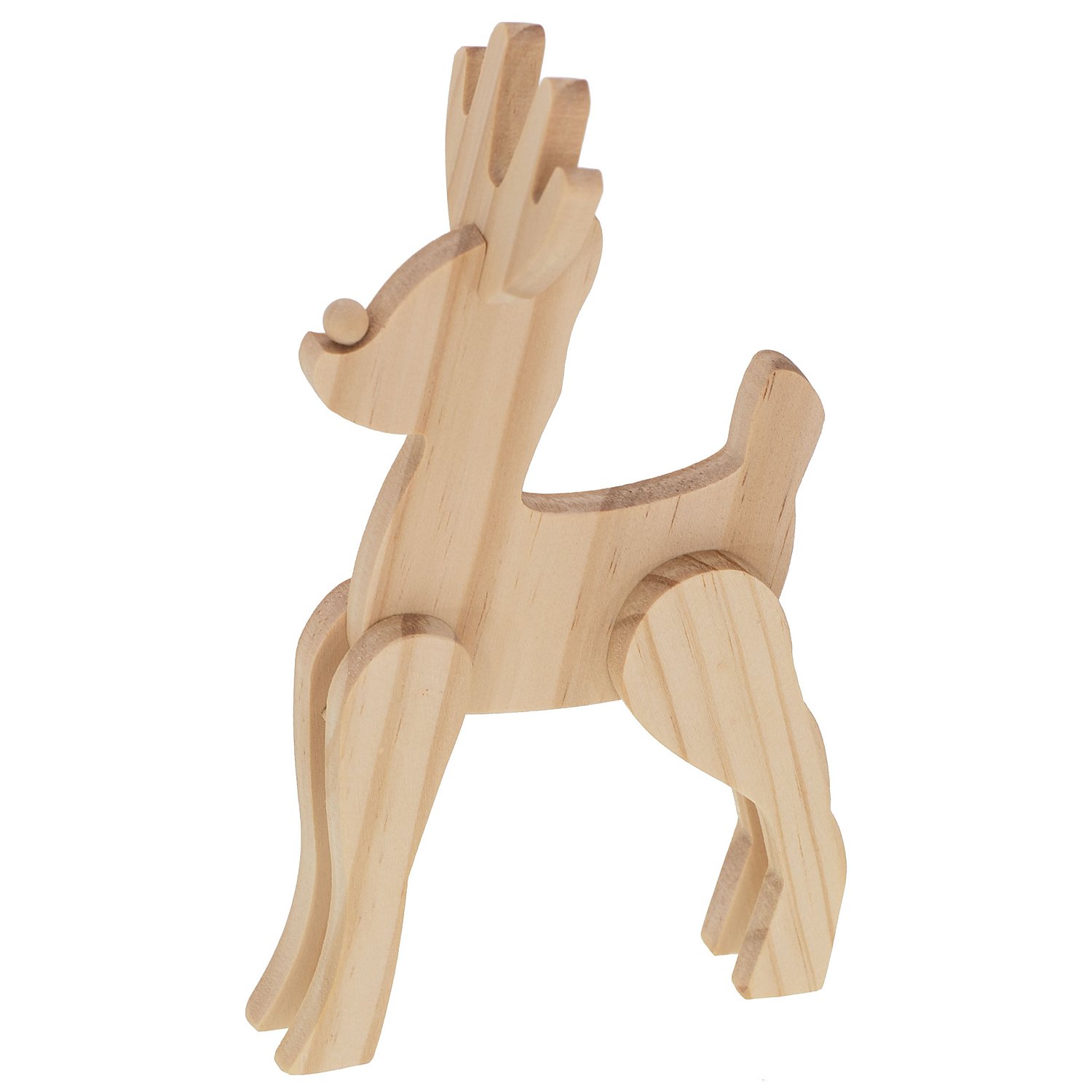 Holz-Rentier, 4-teilig, 10 x 5 x 19 cm