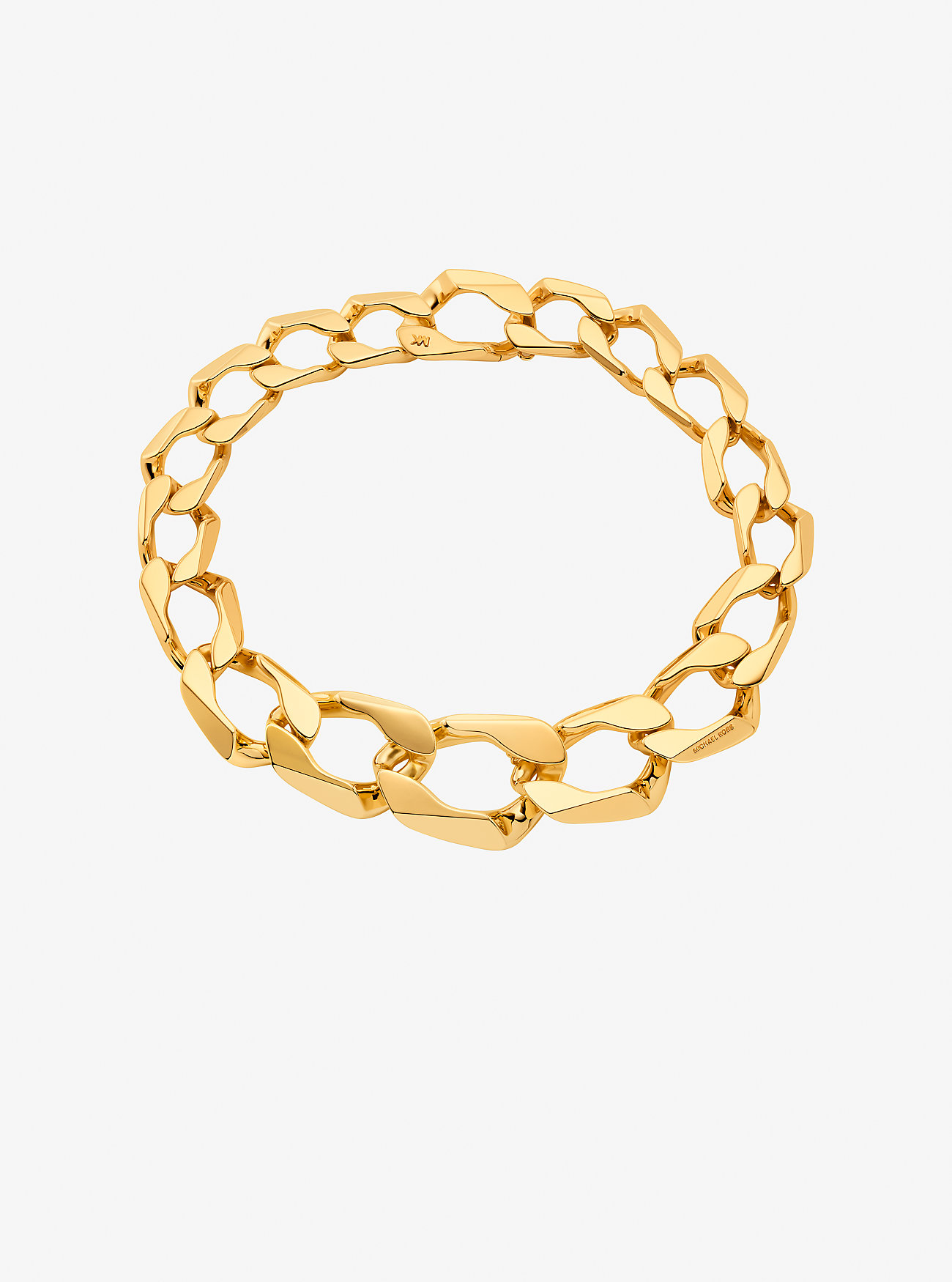Collana a maglie piatte in ottone placcato metalli preziosi - ORO
