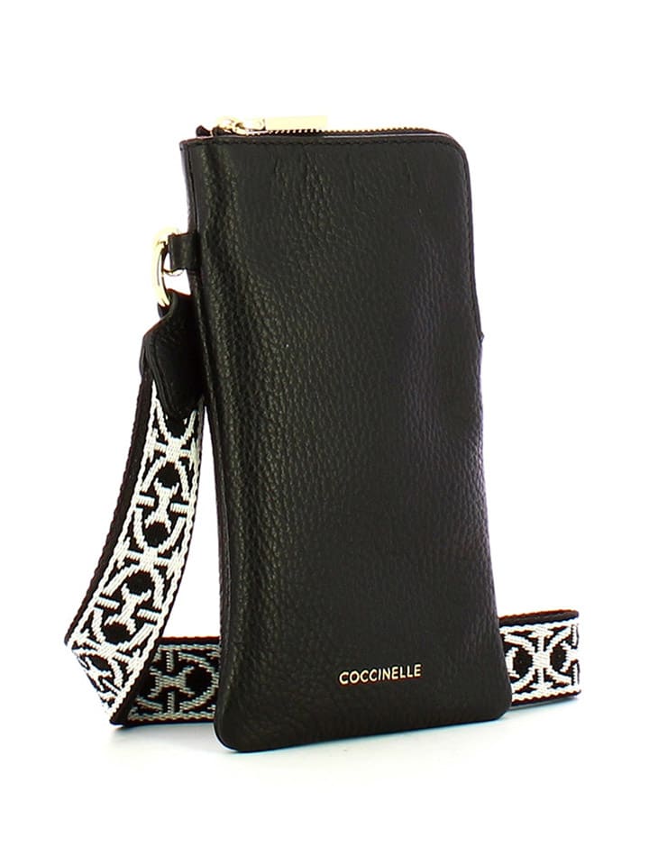 COCCINELLE Leder-Handytasche in Schwarz - (B)10 x (H)18 x (T)2 cm günstig kaufen onesize