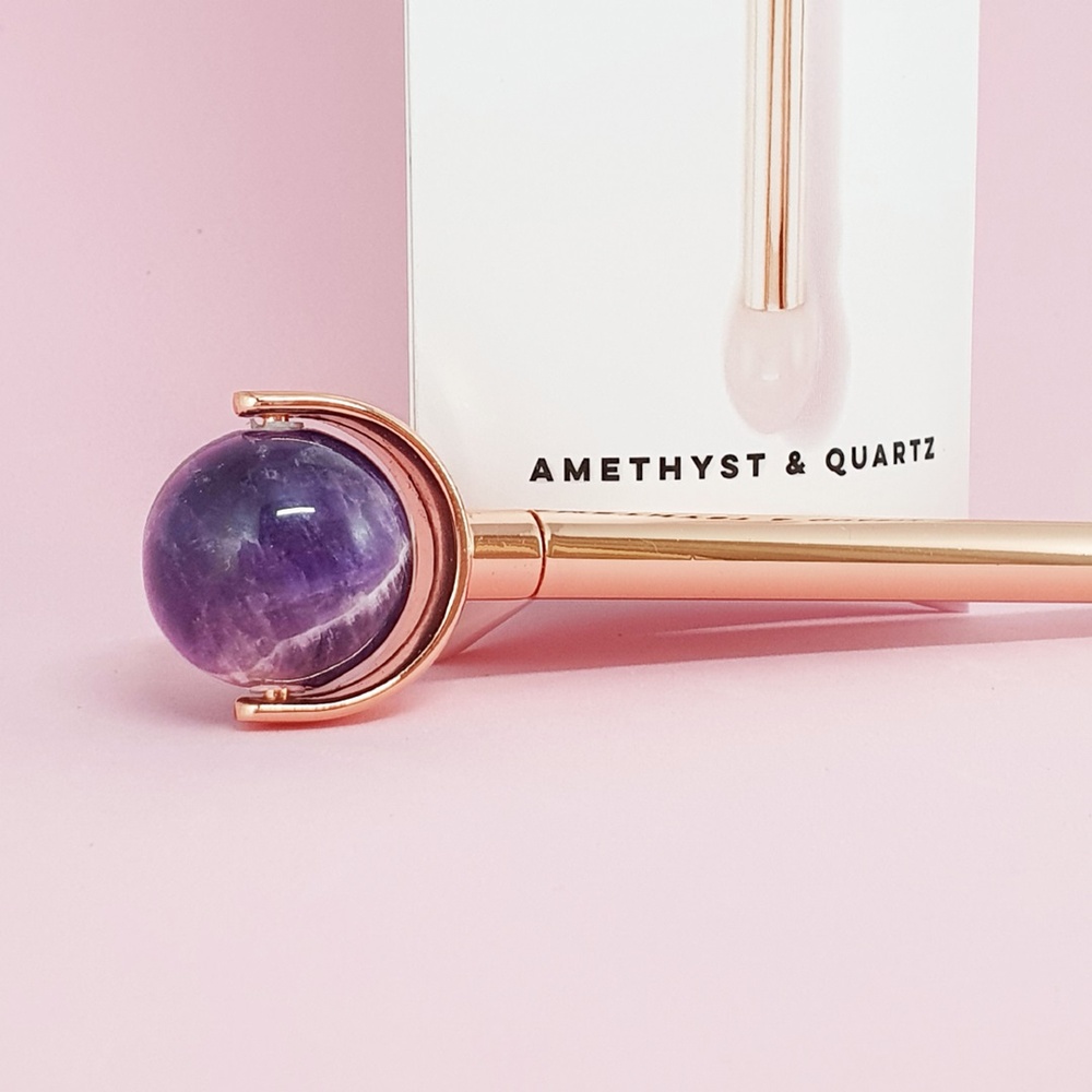 Lavay Paris Crystal Roller : Améthyste & Quartz Accessoire de Massage