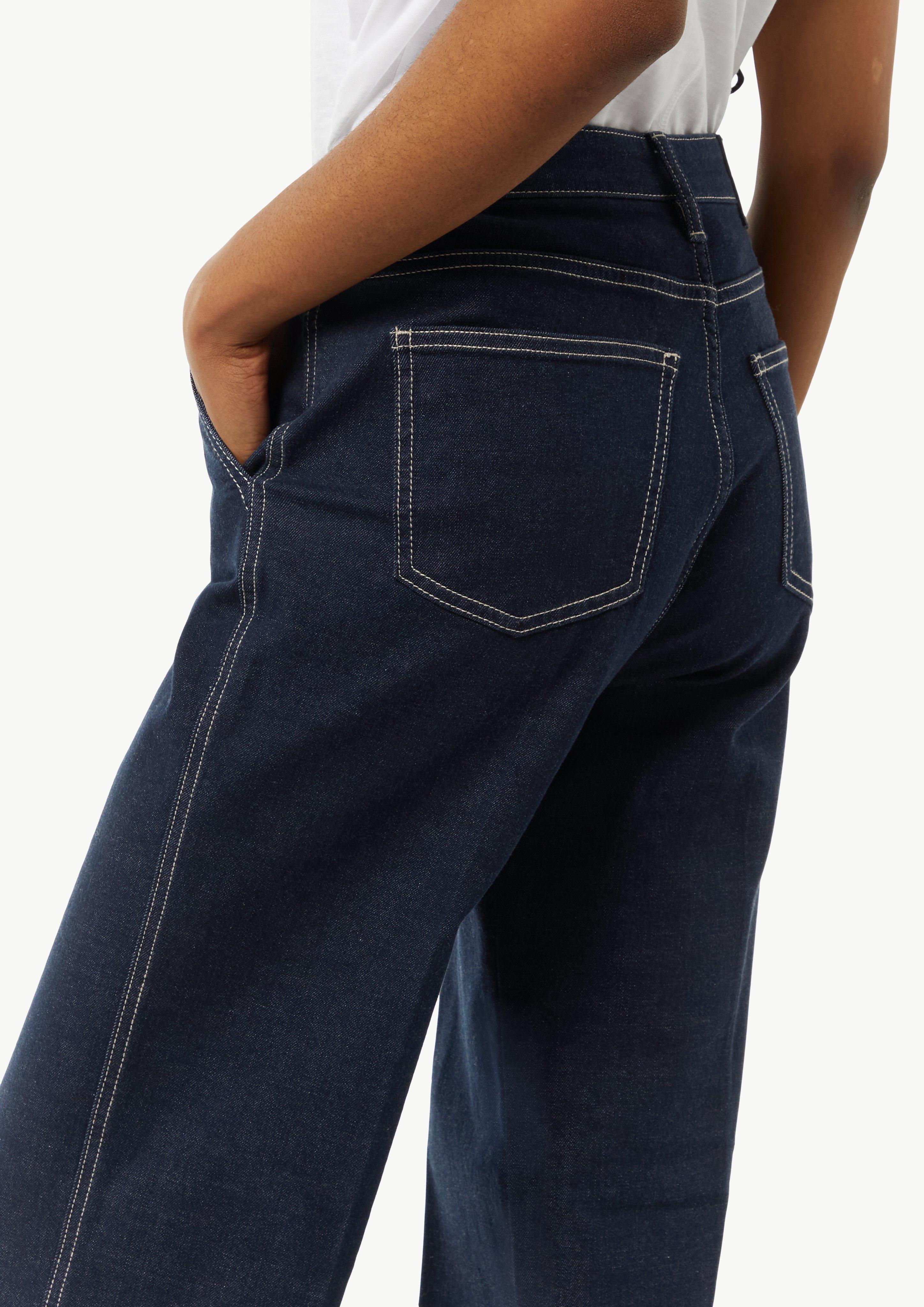 Jeans-Hose mit Wide leg - navy