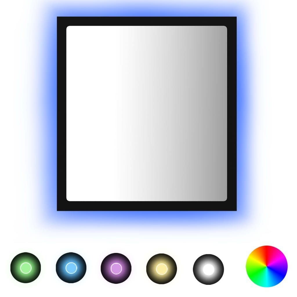 vidaXL Badezimmerspiegelschrank LED-Badspiegel Schwarz 40x8,5x37 cm Acryl (1-St)