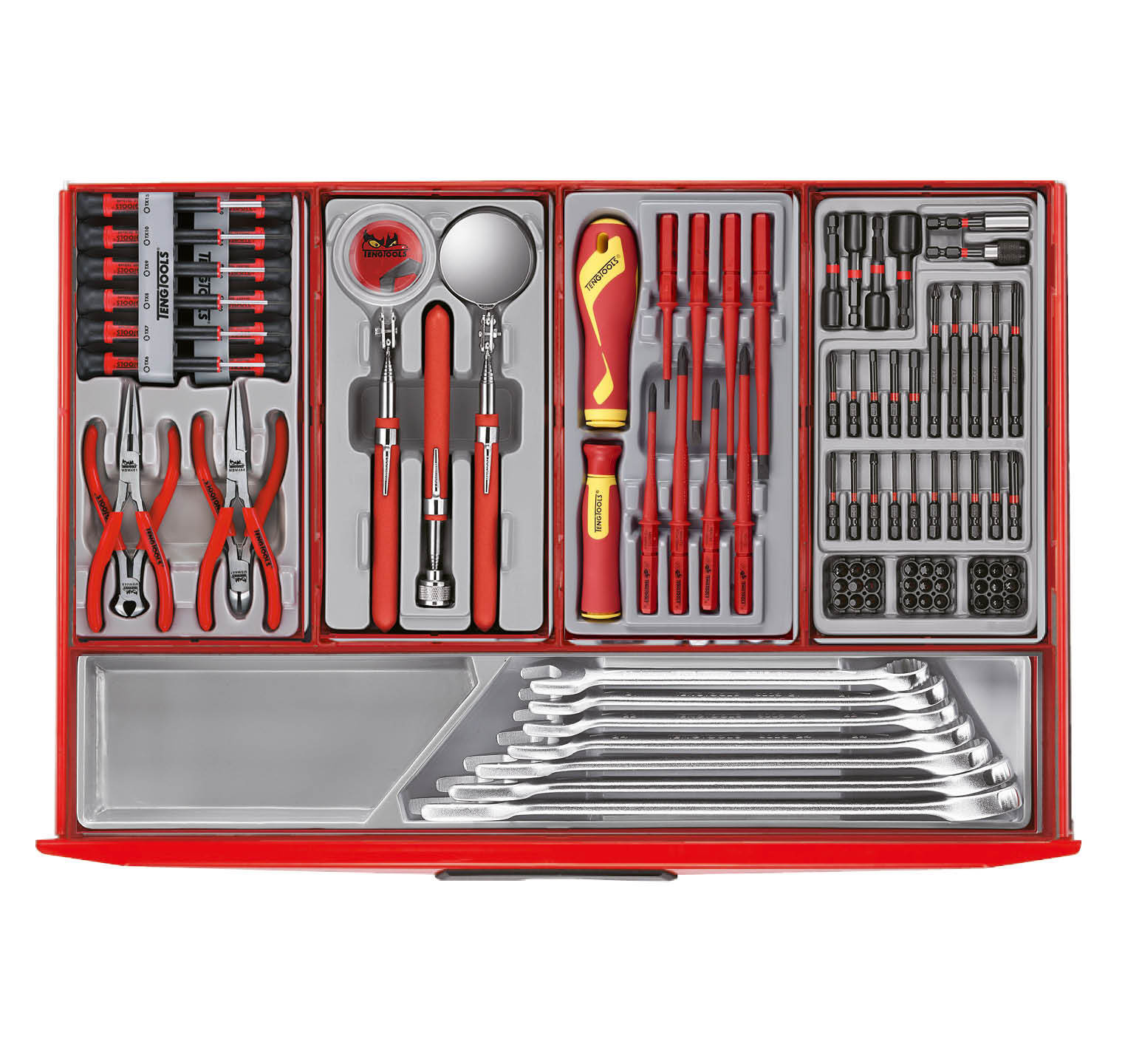Metal Works 122390196 TCMM498RED Komplet orodja rdeč midi master 19 predalov