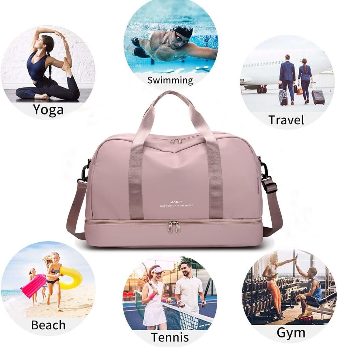 Coonoor Reisetasche Sporttasche Wasserfest Handtasche für Sport & Reisen