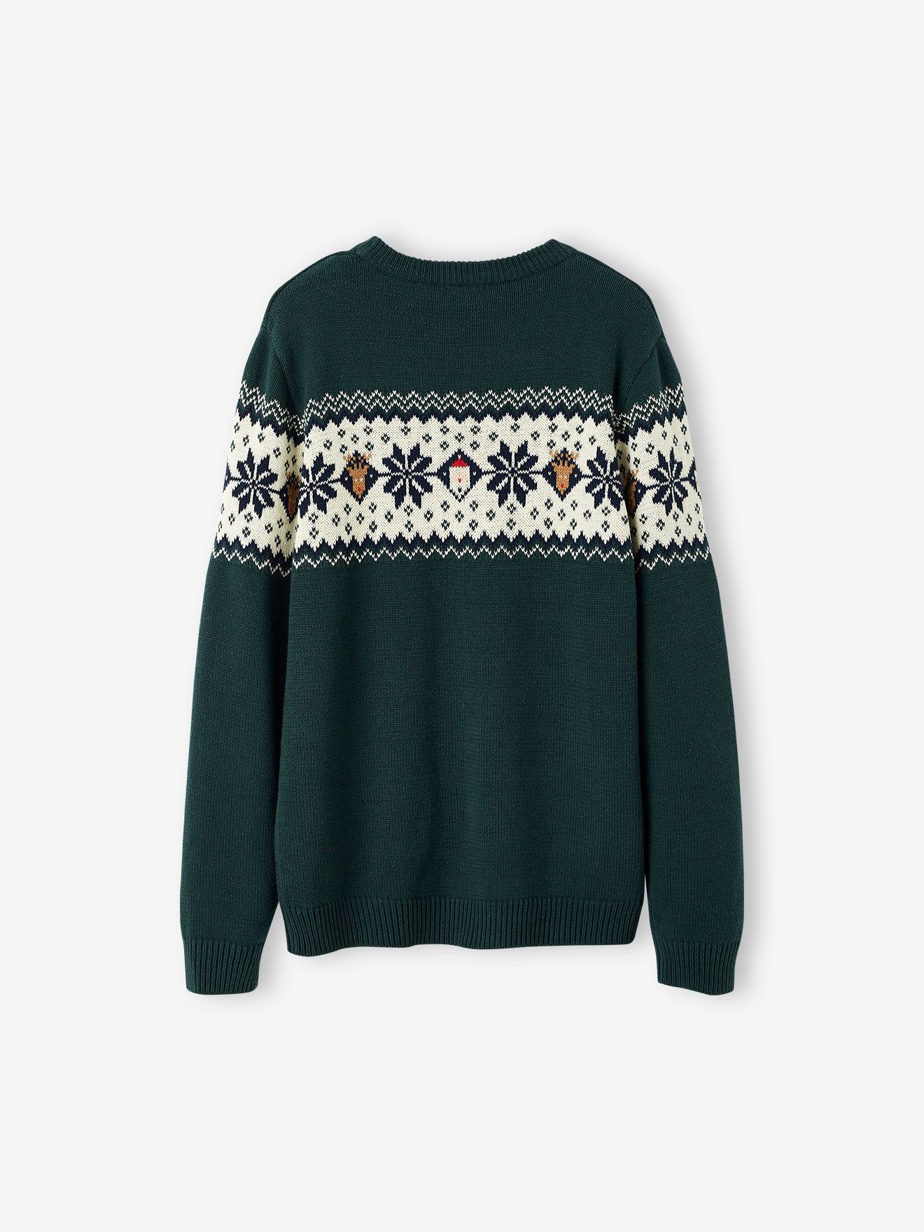 Vertbaudet Eltern Weihnachts-Pullover Capsule Collection FAMILIE Oeko-Tex - tannengrün