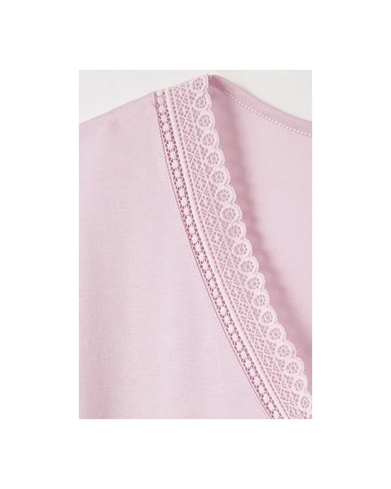 Tee-shirt manches courtes col dentelle Climatyl