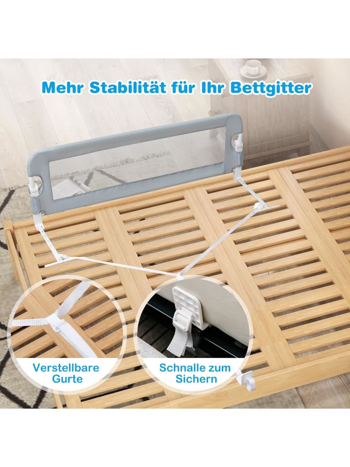COSTWAY Bettgitter in Grau günstig kaufen 105 x 40 cm