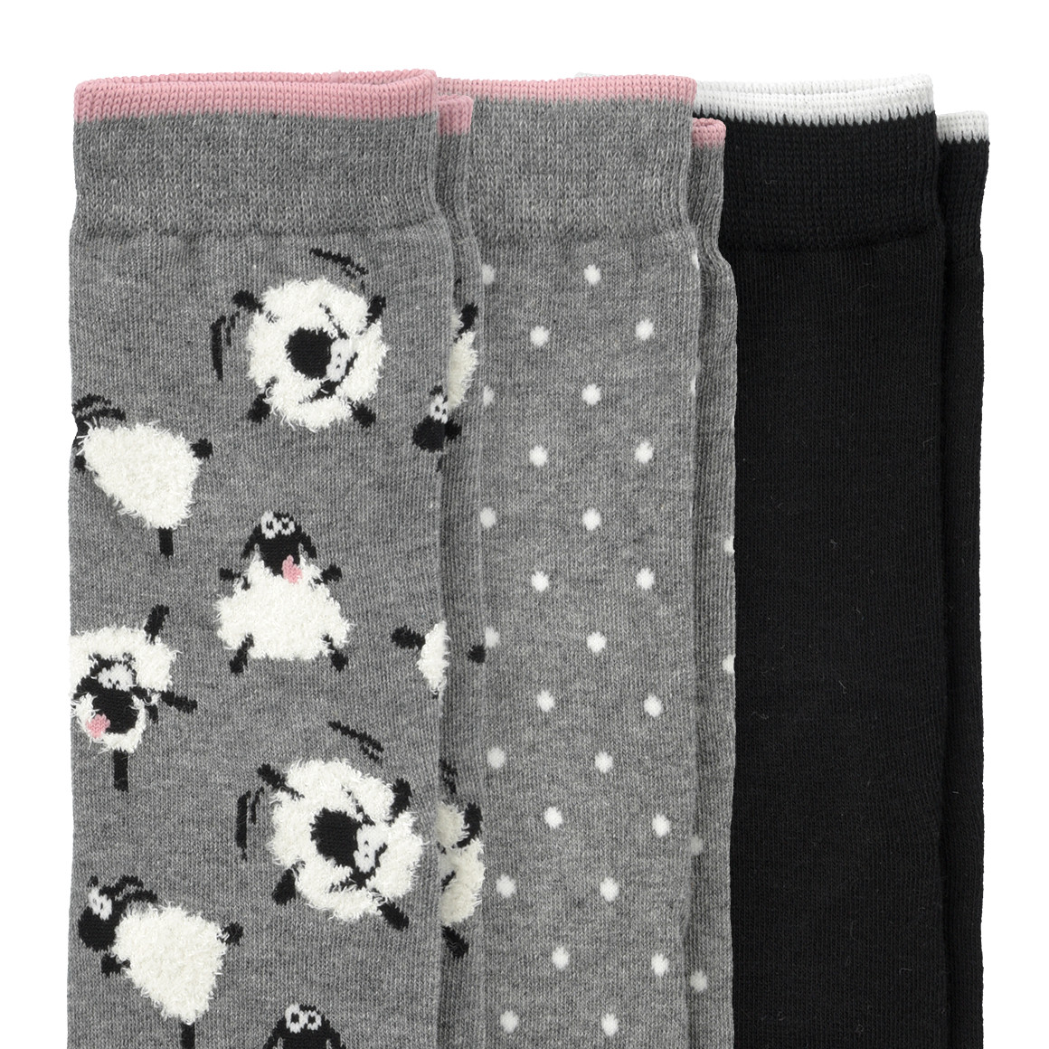 3 Paar Damen Socken im Muster-Mix