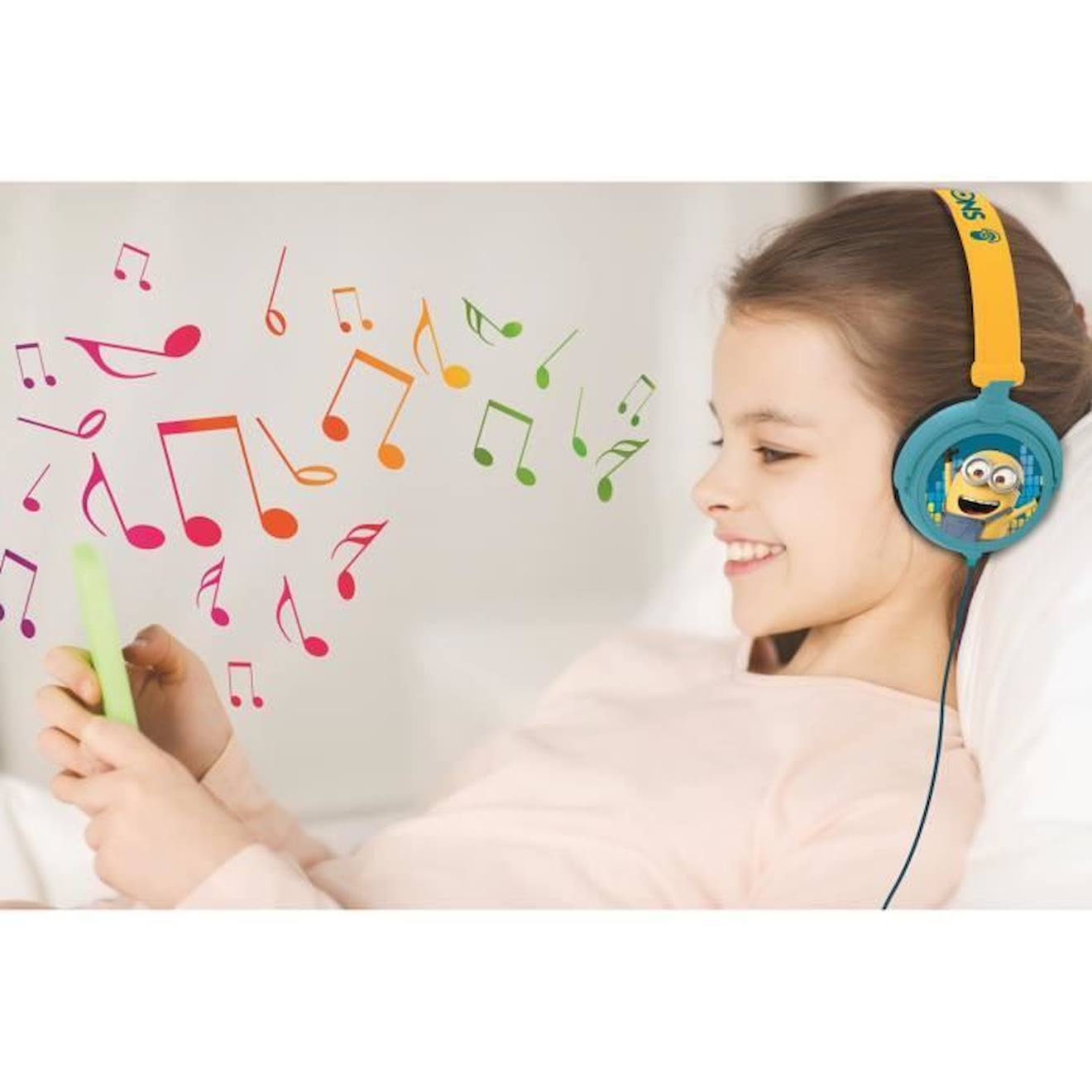Casque stéréo filaire pliable Les Minions jaune