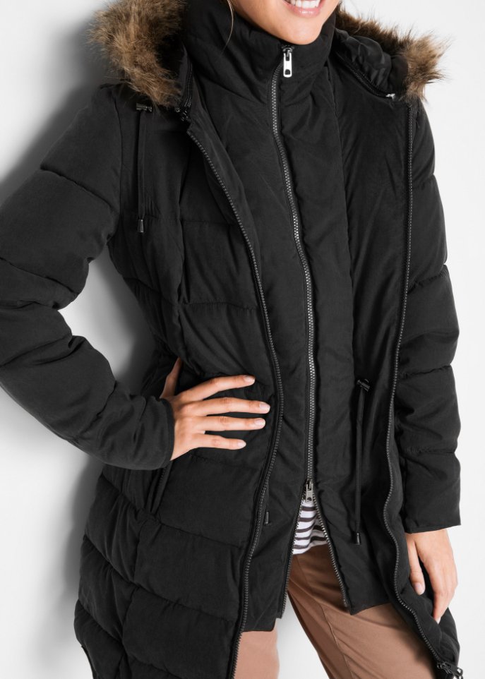 Steppjacke mit Kapuze, gefüttert