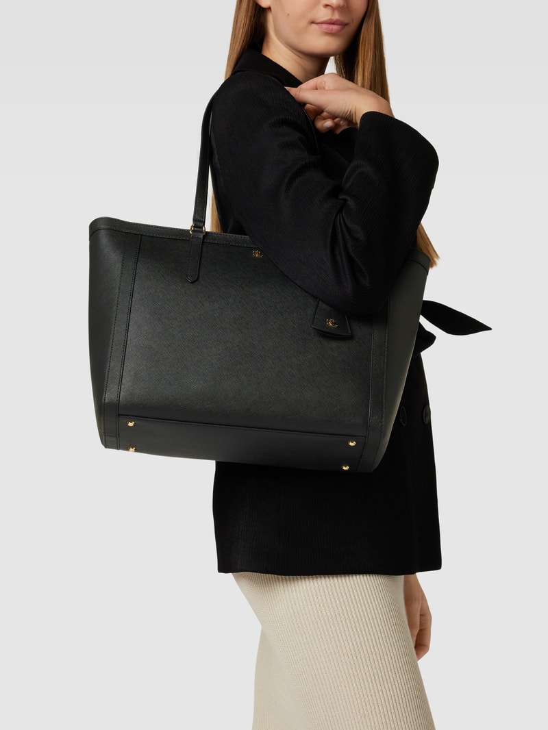 Shopper mit Label-Applikation Modell 'CLARE' in schwarz