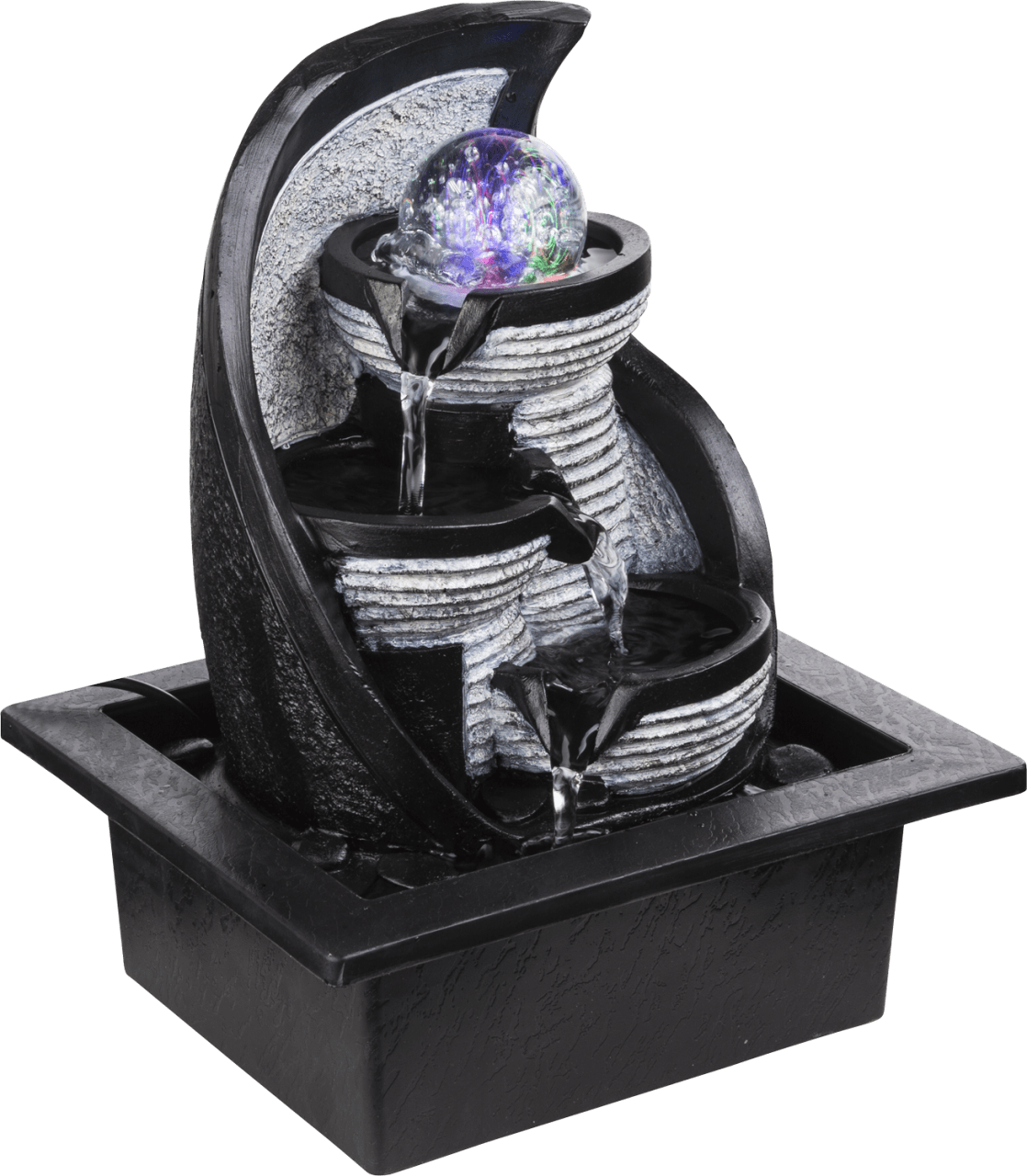 Globo Lighting - ALBERT - Brunnen Kunststoff grau antik, 4x RGB LED