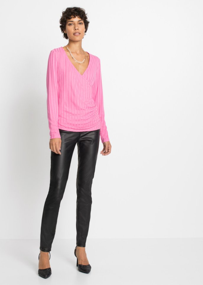 geripptes Langarmshirt