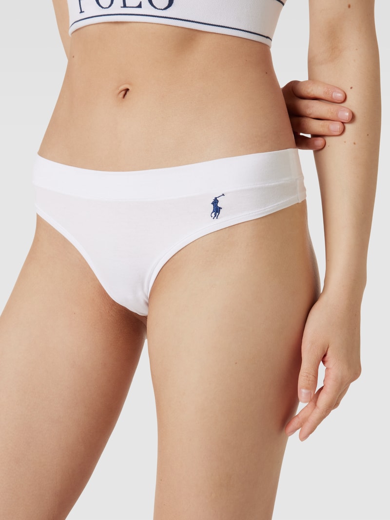 Slip mit Logo-Stitching in weiß