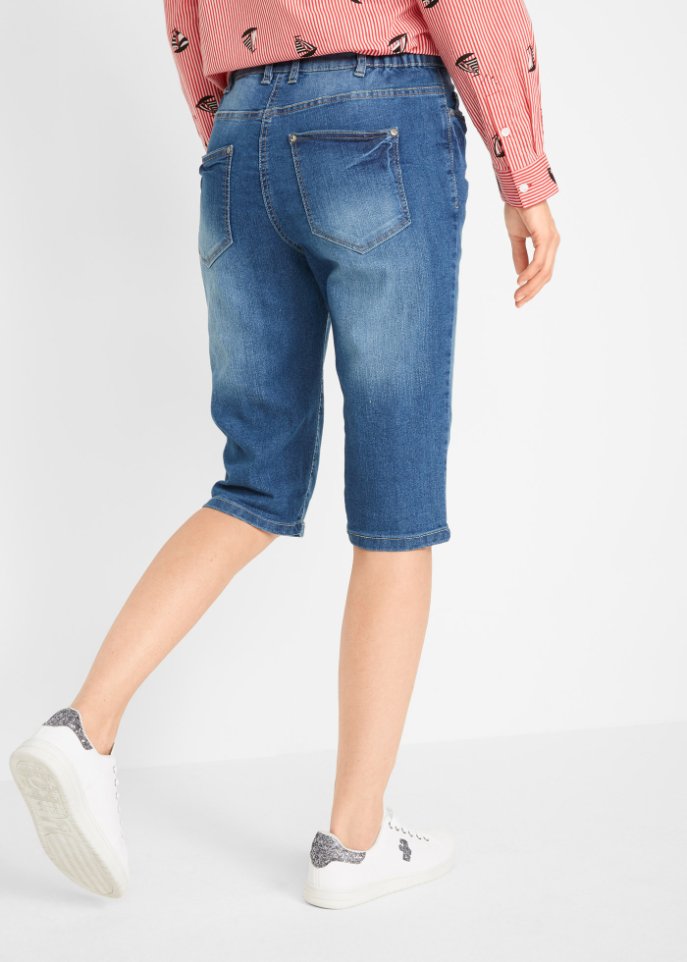 Stretch-Jeans-Bermuda mit Bequembund
