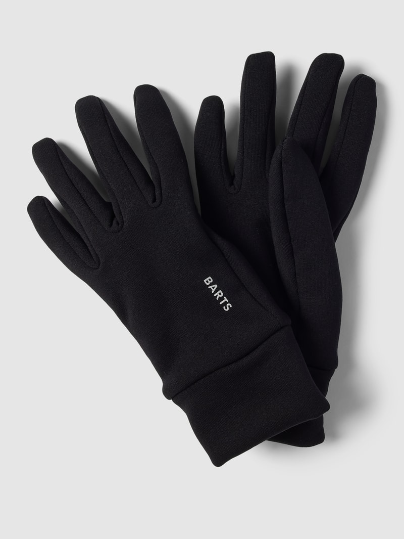 Handschuhe mit Label-Print in schwarz