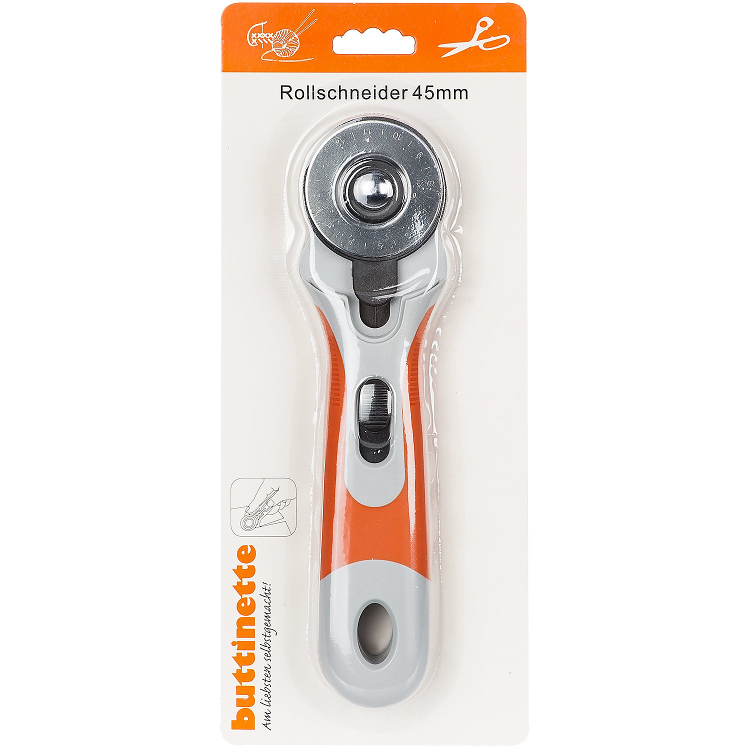 buttinette Rollschneider, Klingengröße: Ø 45 mm, Länge: 19 cm