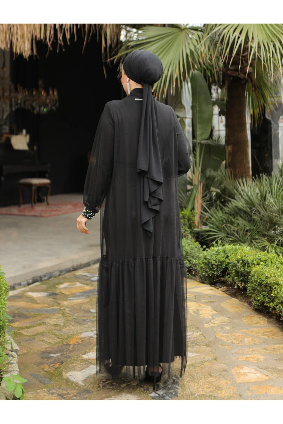 Modamorfo  Doppeltes Abaya-Set mit Perlen
