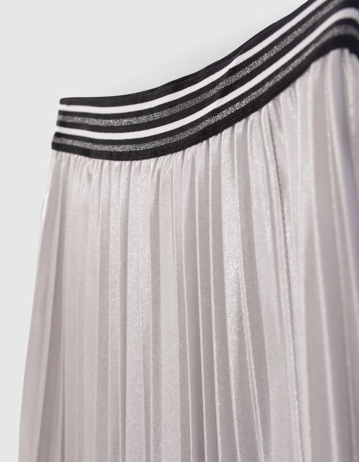 Jupe asymétrique argent plissée fille