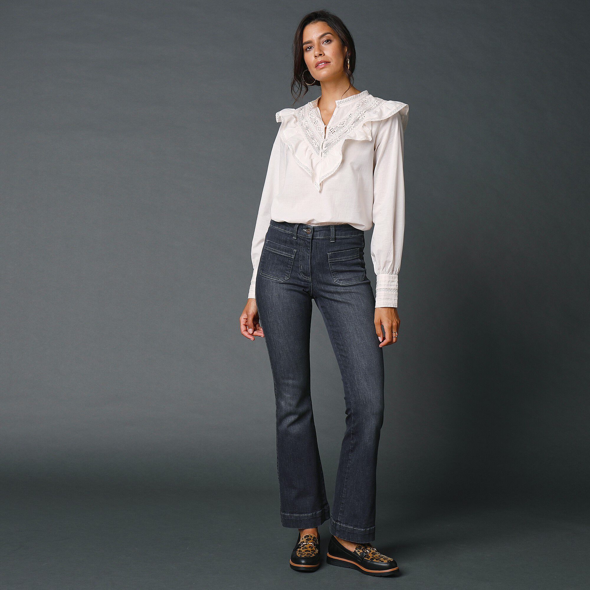 Jean bootcut poches plaquées