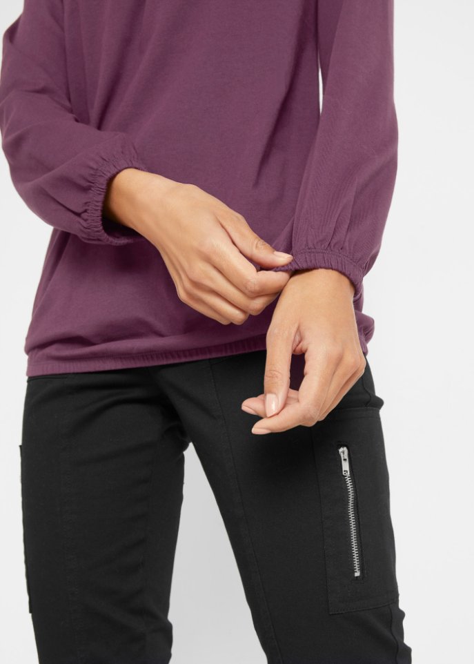 Baumwoll Langarmshirt mit Gummizug