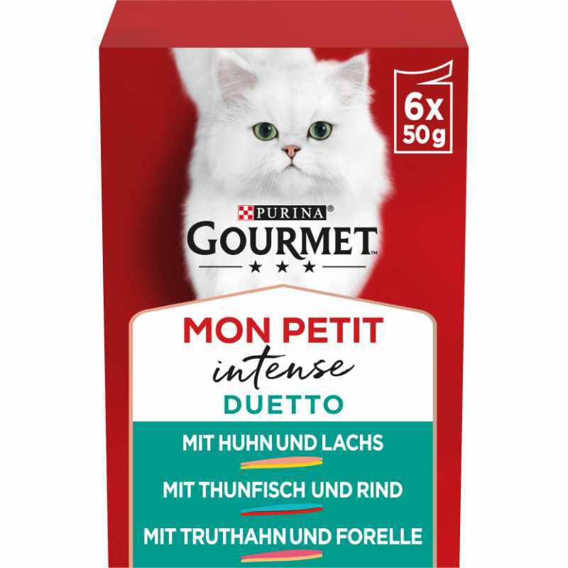 GOURMET Nassfutter GOURMET Mon Petit Intense 8x6x50g Duetti mit Fleisch und Fisch