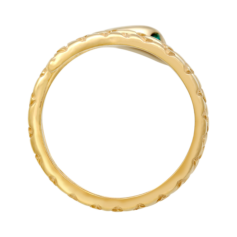 Elli Elli Bague Femmes Serpent Pinky Moderne avec Cristaux en Argent Sterling 925 Plaq Bague