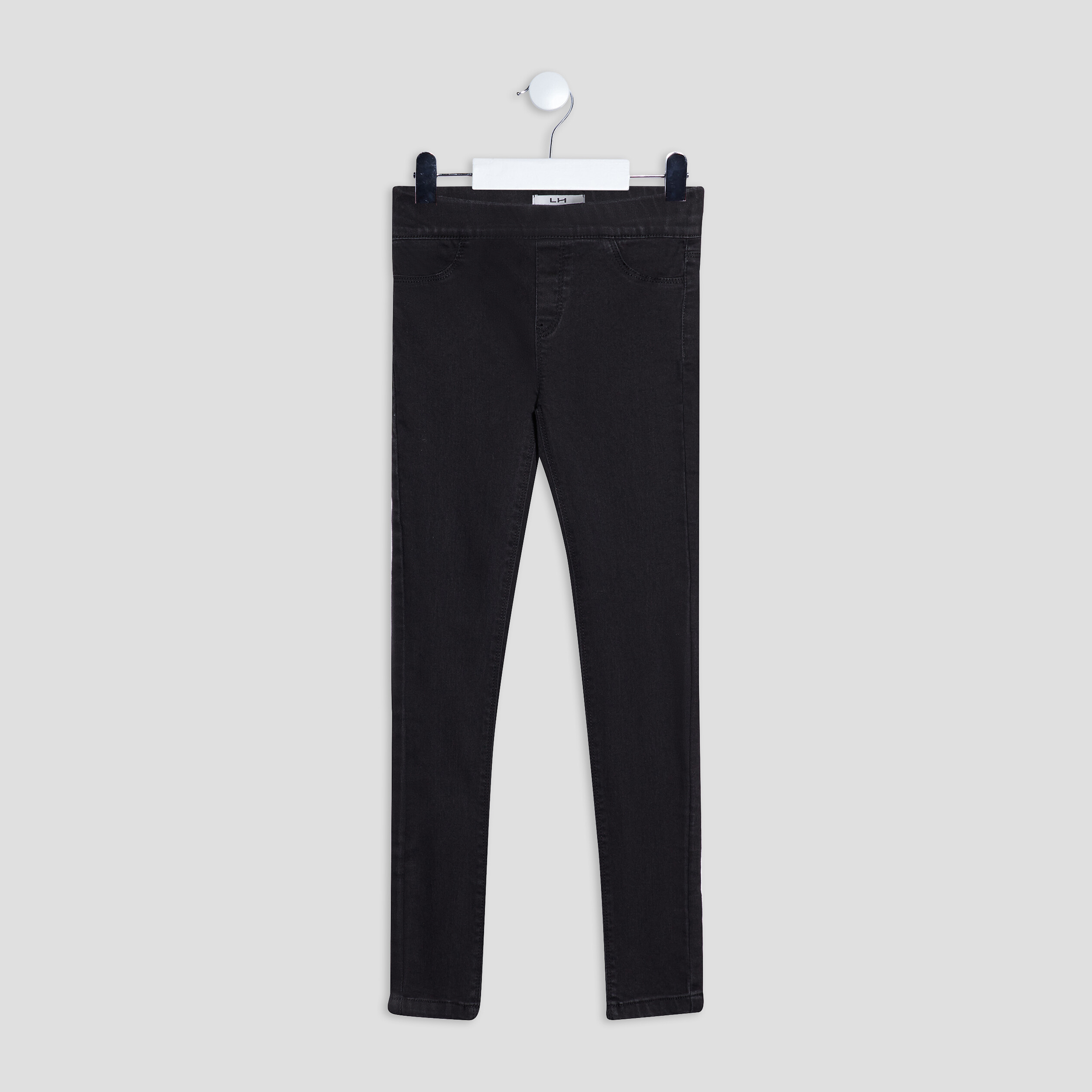 Jegging stretch 2 poches denim noir fille | La Halle