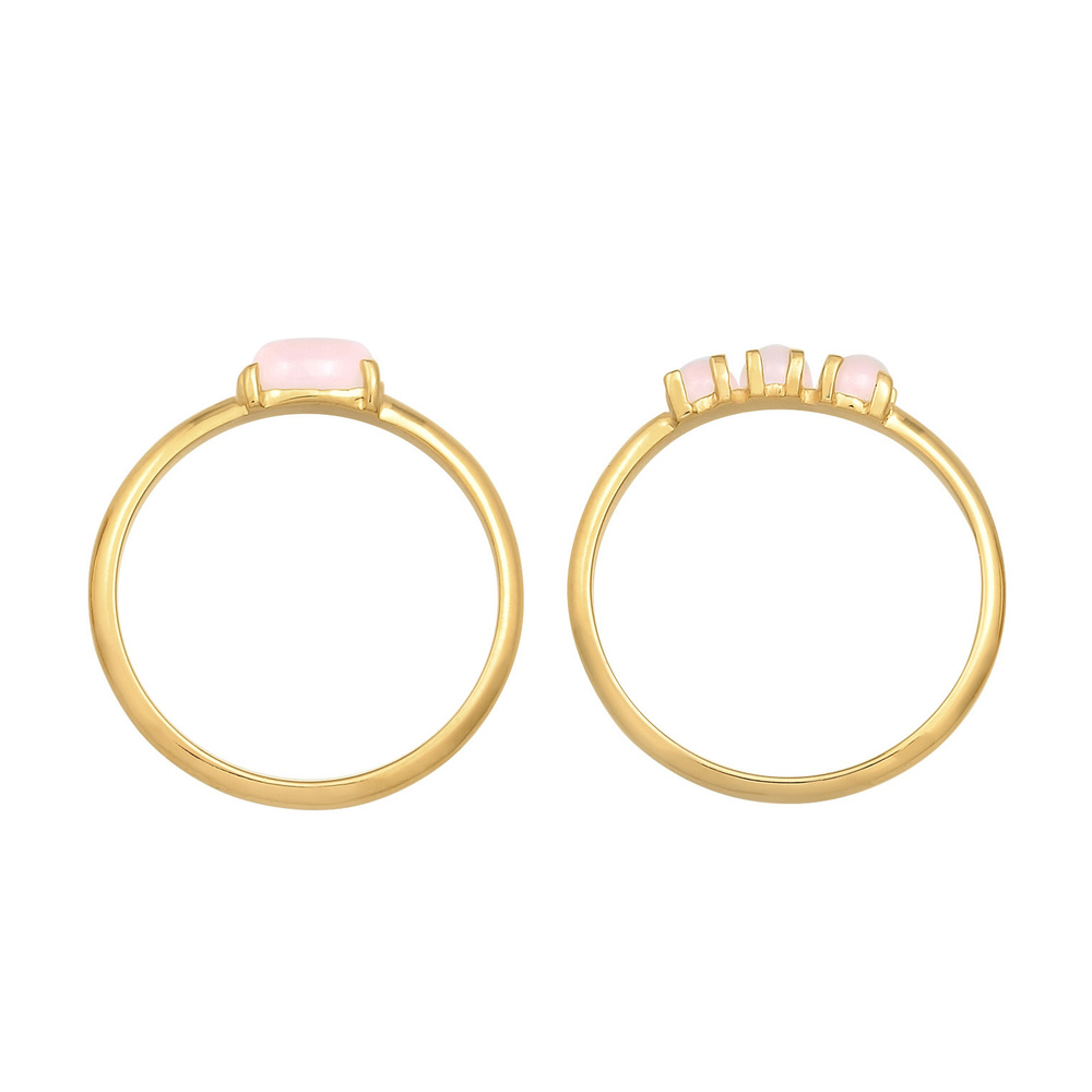 Elli Elli Bague Ensemble de bagues superposées pour femmes Tendance vintage avec quart Bague