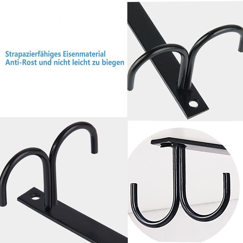 Sarfly Gläserhalter Tassenhalter unter dem Schrank, Kaffeetassenhalter mit Schrauben (3 St), 12 Tassenhaken unter dem Regal, Trockenhaken
